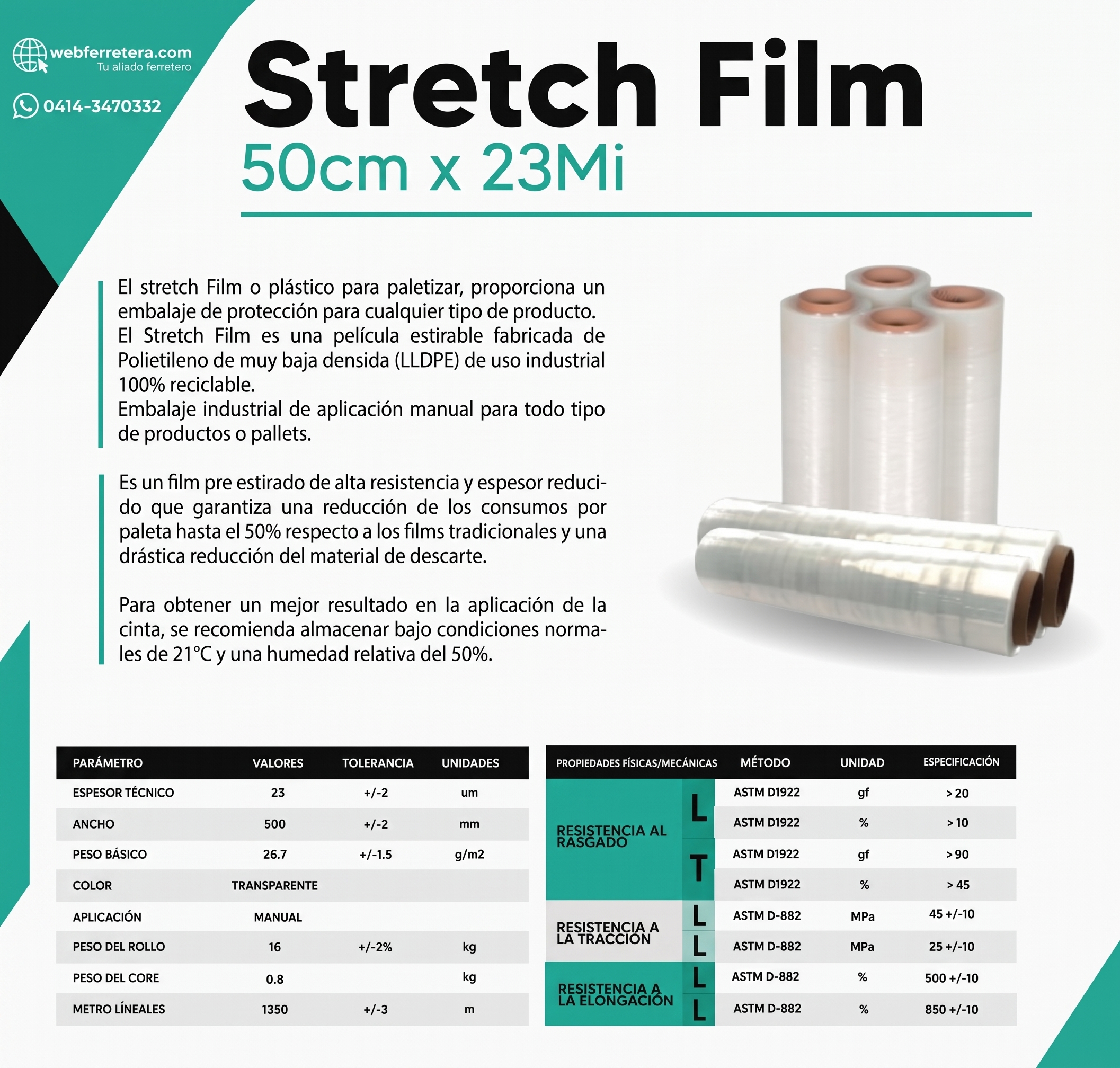 BOBINA ENVOPLAST INDUSTRIAL 16kg*50CM - Imagen 2