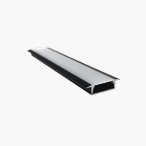 PERFIL DE ALUMINIO PARA EMPOTRAR 30mm × 15mm (TRAMO DE 3 METROS) CON PESTAÑA Y DIFUSOR OPALINO PARA CINTAS COB/MANGUERAS LED